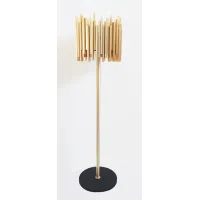 Picture Stylish LED floor lamp in the form of brass pipes - Il Paralume Marina