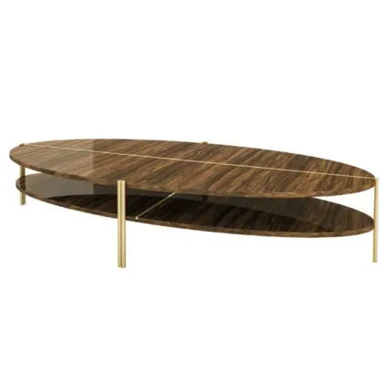 Zdjęcie Dwupoziomowy stolik do kawy z pozłacanymi detalami - Ana Roque