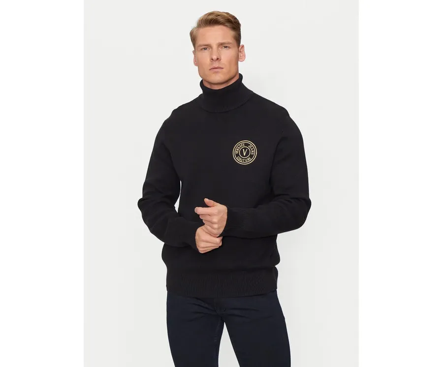 obrazek 1 Versace Jeans Couture Golf 77GAFM07 Czarny Regular Fit