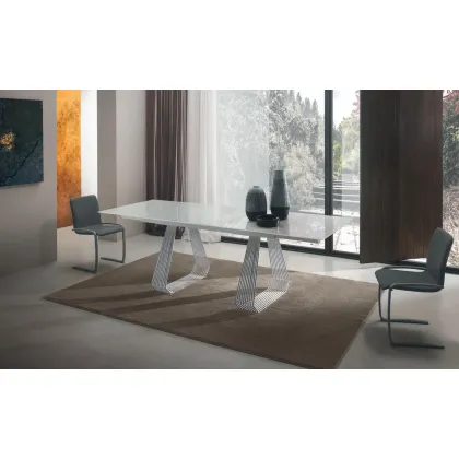 Zdjęcie Włoski salonowy rozkładany stół L. 180+45+45 P. 90 H. 75 cm – Zamagna Italia