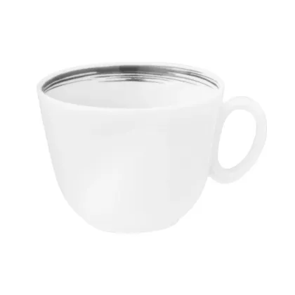 Zdjęcie Stylowa porcelanowa filiżanka do cappuccino zdobiona szarym wzorem - Seltmann Weiden
