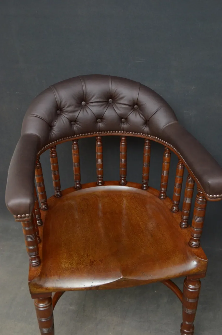 obrazek 2 Antyczna para edwardiańskich, mahoniowych krzeseł biurowych
