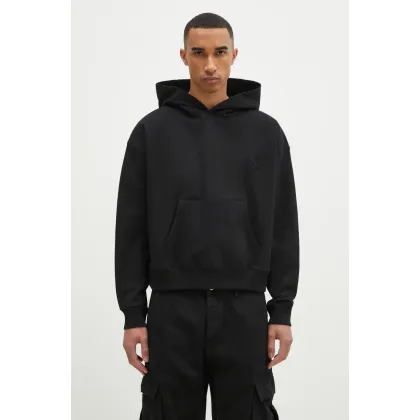 Zdjęcie JW Anderson bluza bawełniana Anchor Logo Hoodie kolor czarny z kapturem z aplikacją JW0183.PG1631.999