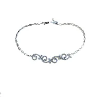 Picture Women's chain bracelet with graded zircons