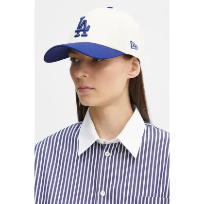Zdjęcie New Era czapka z daszkiem bawełniana Colour Block 940 LA Dodgers kolor beżowy z aplikacją 60595217
