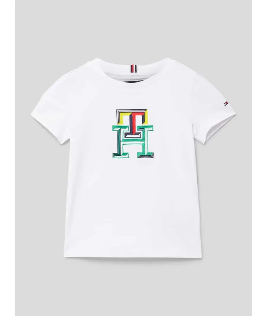 obrazek 1 T-shirt o kroju regular fit z wielokolorowym, wyhaftowanym logo