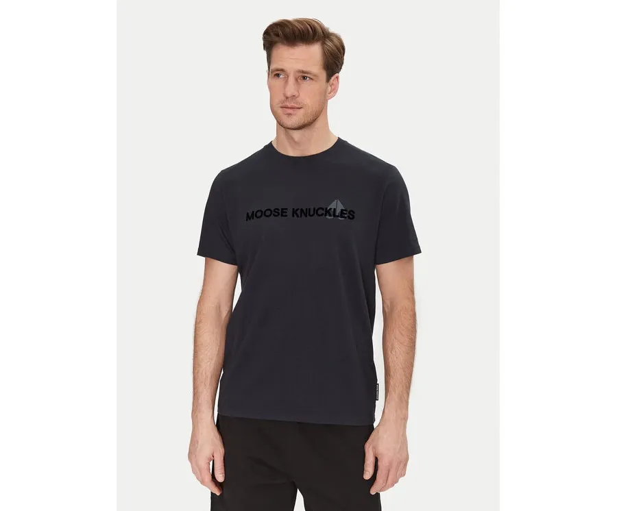obrazek 1 Moose Knuckles T-Shirt Conway M15MT760 Granatowy Regular Fit