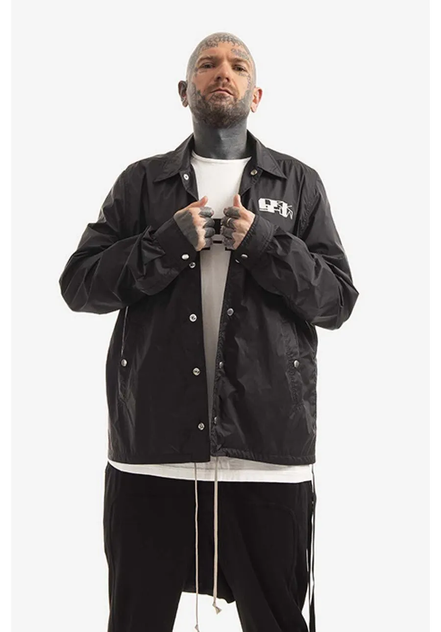 obrazek 1 Rick Owens kurtka Snapfront męska kolor czarny przejściowa DU01B7782.NDEP3-CZARNY