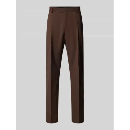 Zdjęcie Spodnie do garnituru o kroju slim fit z żywej wełny z zakładkami w pasie model ‘Theo’