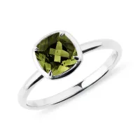 Zdjęcie Pierścionek  z białego złota z wełtawinem KLENOTA