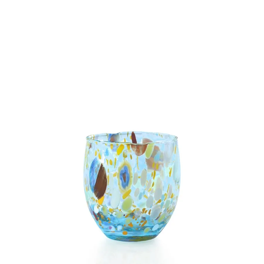 obrazek 1 Błękitny komplet 6 szklanek ręcznie robionych (9 cm)