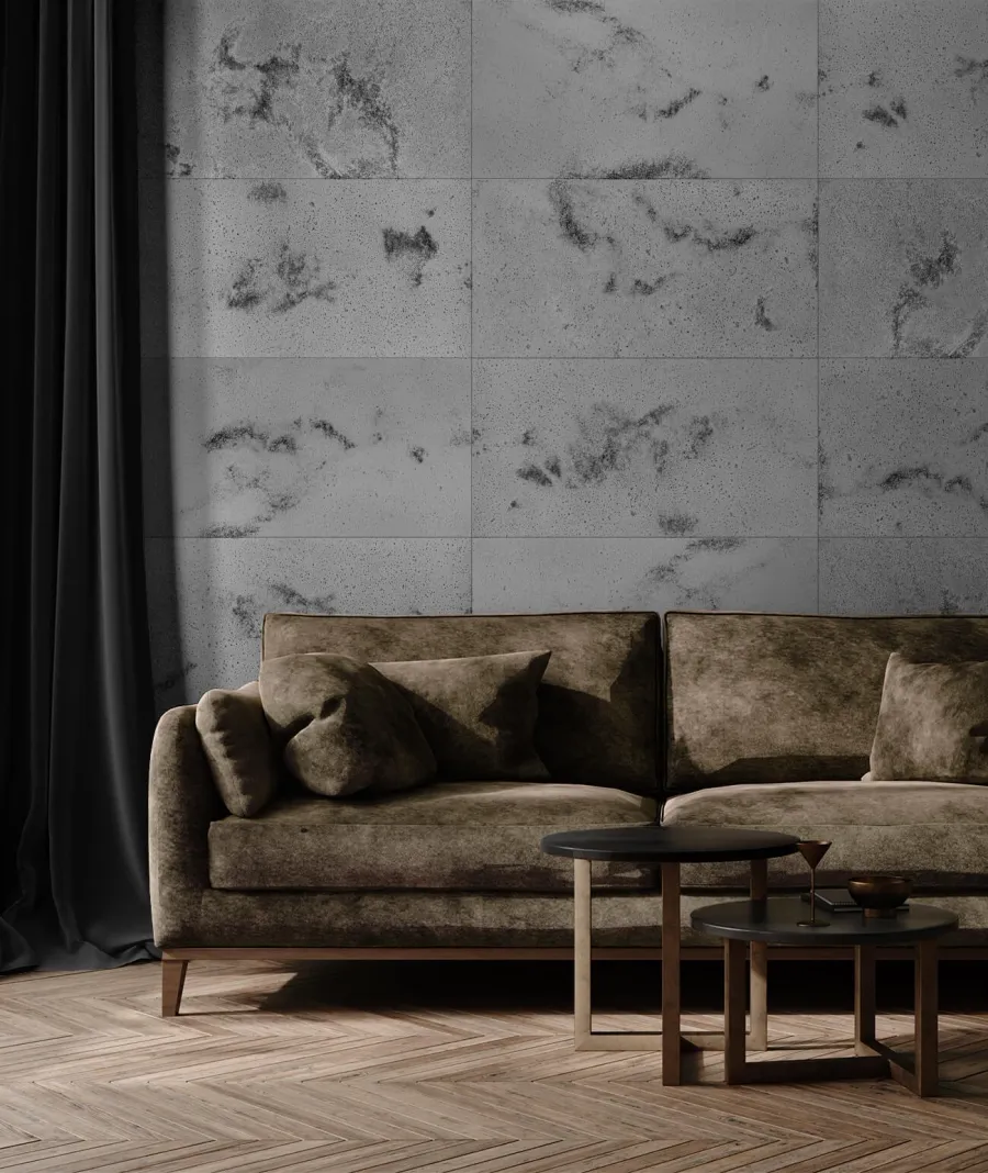 obrazek 1 60x60 cm DS - (ciemny popiel, czarne kruszywo) - płyta beton architektoniczny ultralekka