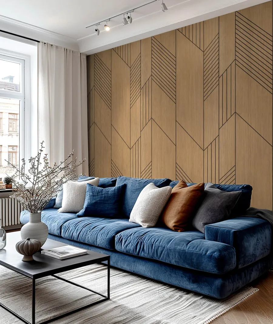 obrazek 1 275x60x1,1 cm LD (Skandi 3) panel frezowany MDF fornir dębowy - ozdobna dekoracja ścienna 3D