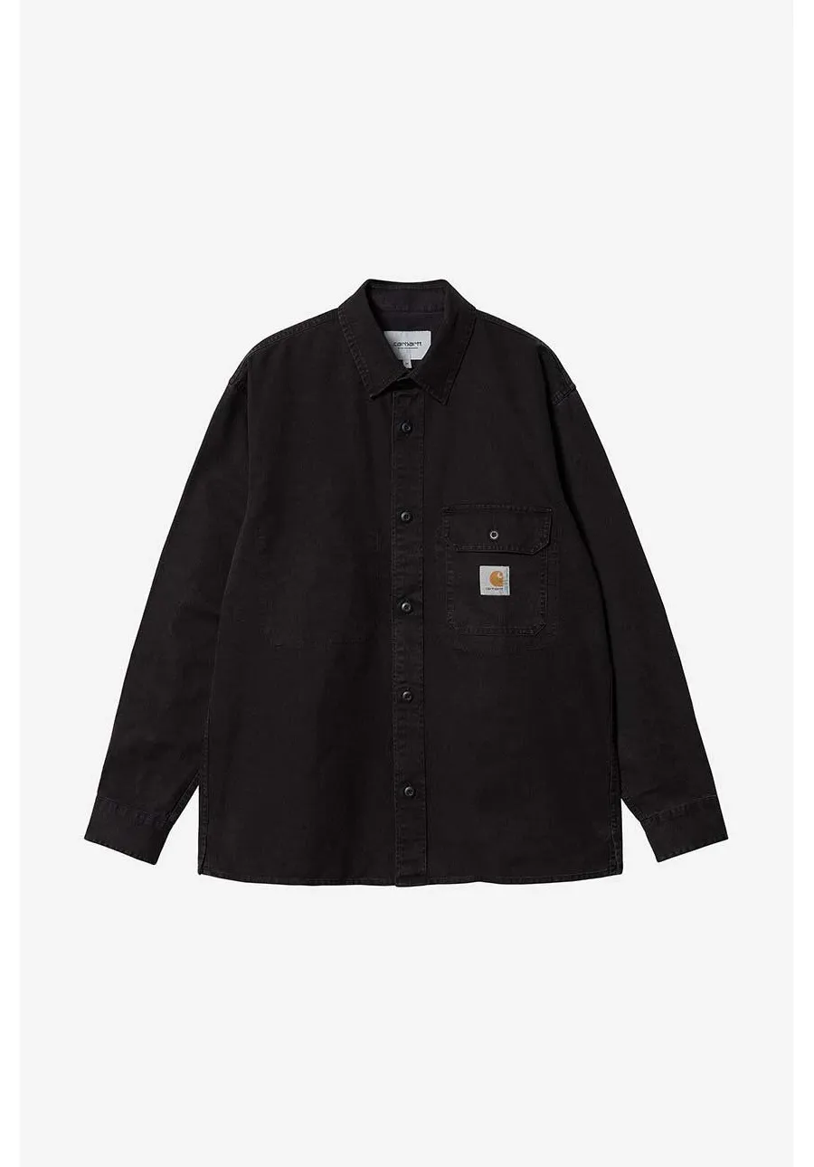 obrazek 1 Carhartt WIP koszula bawełniana Reno Shirt Jac męska kolor czarny relaxed z kołnierzykiem klasycznym I031447-BLACK