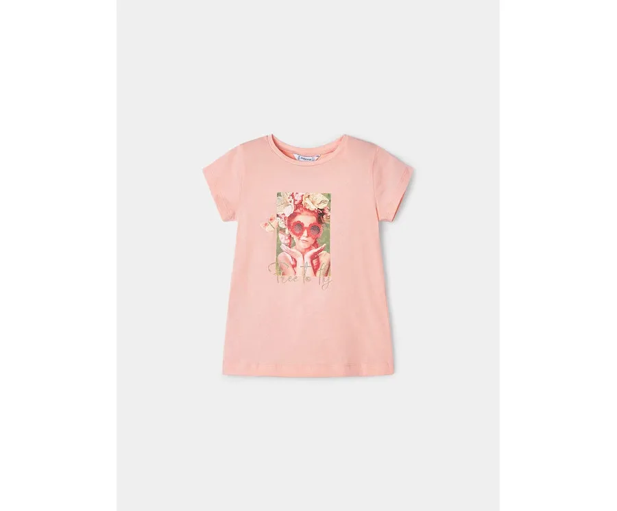 obrazek 1 Mayoral T-Shirt 3090 Różowy Regular Fit