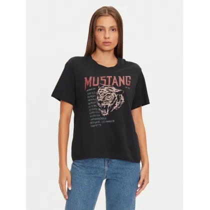 Zdjęcie Mustang T-Shirt Floris 1015457 Czarny Relaxed Fit