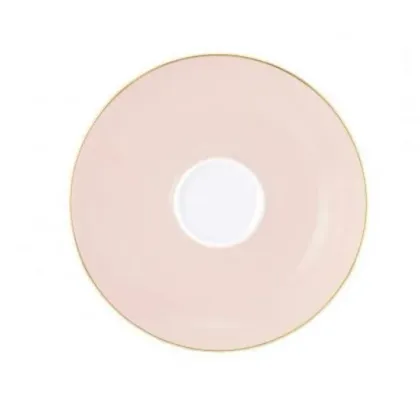 Zdjęcie Luksusowy porcelanowy 13,5-centymetrowy spodek z różowo złotym zdobieniem – Tettau