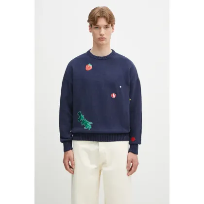 Zdjęcie Fiorucci sweter z domieszką wełny Multipatch Dinosaur kolor granatowy ciepły M02SPKSW255KN01BL05