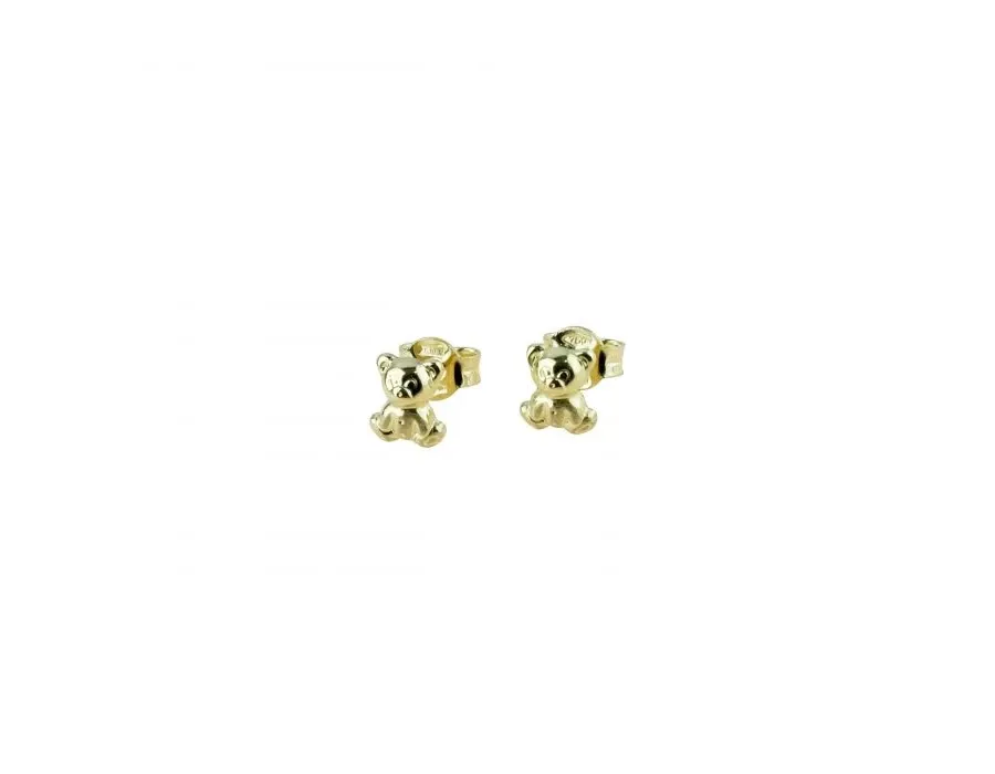 obrazek 1 Kolczyki w kształcie misia o wymiarach 10x7 mm.