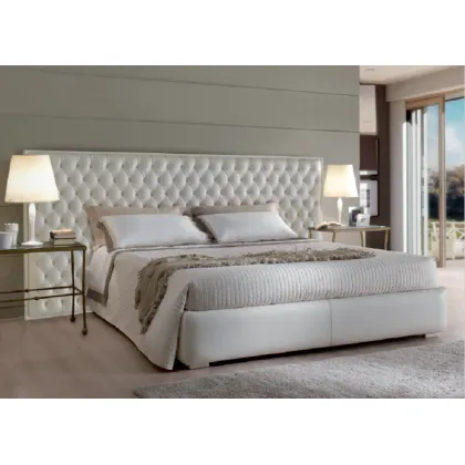 Zdjęcie Skórzane łóżko Athena z zagłowkiem do materaca 180x200cm chesterfield