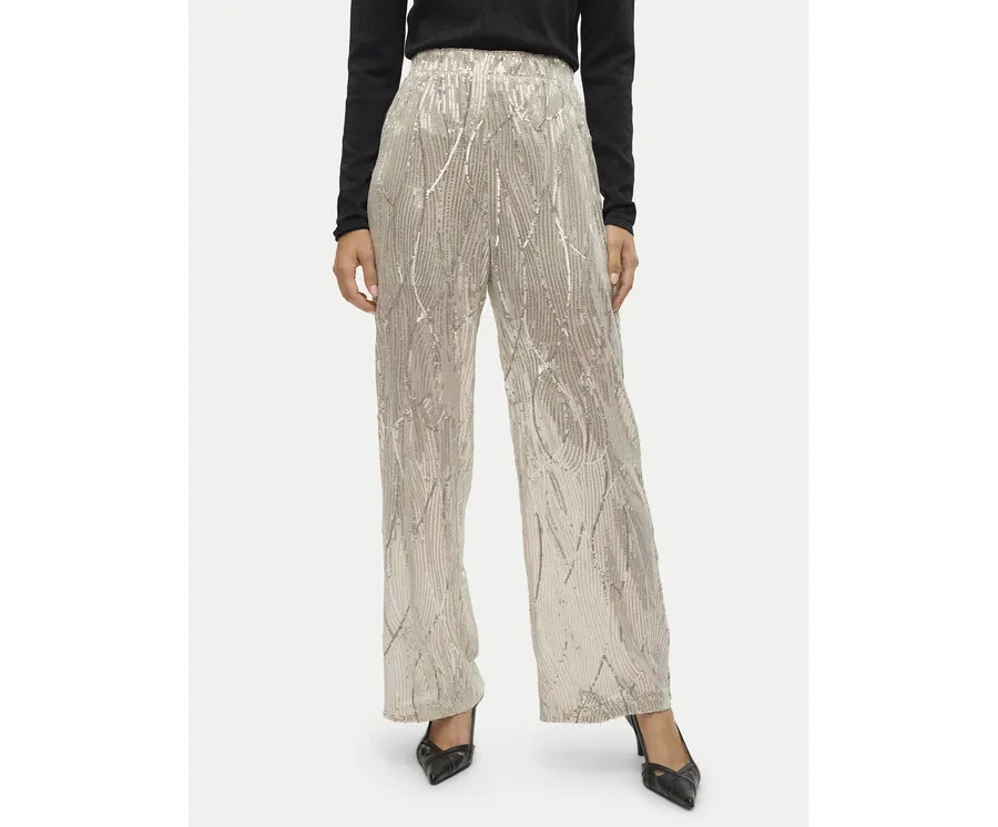 obrazek 1 Vero Moda Spodnie materiałowe Ellen 10319016 Beżowy Straight Fit