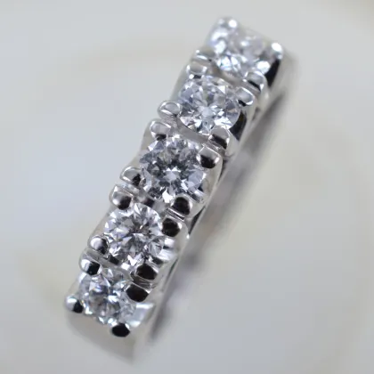 Zdjęcie Stylowy pierścionek Riviera z 5 diamentami ct 0,79
