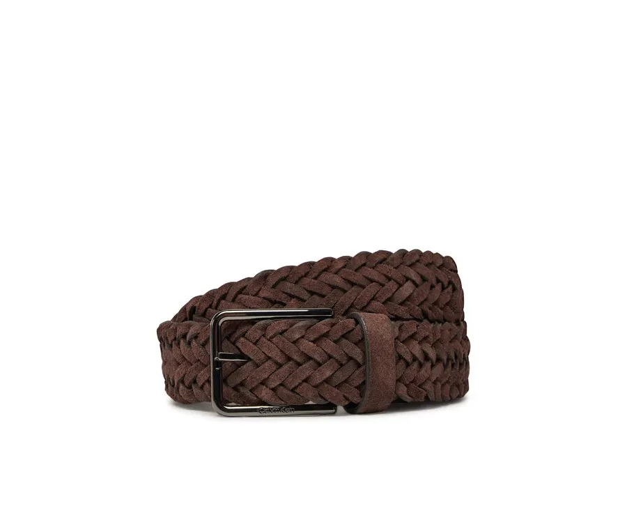 obrazek 1 Calvin Klein Pasek Męski Warmth Braided Suede 35Mm K50K512841 Brązowy