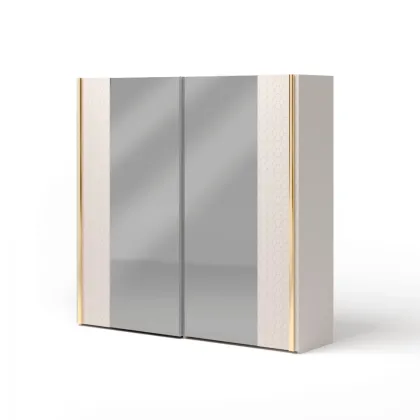 Picture Stylish beautiful wardrobe with brown mirrors