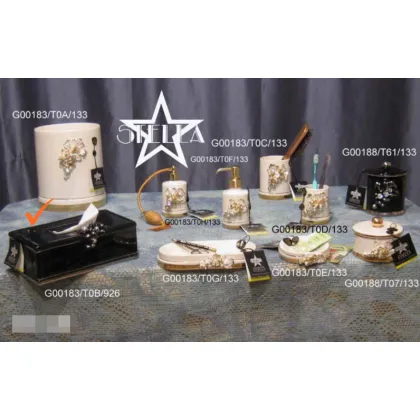 Picture Decorative black ceramic container for tissues