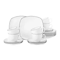 Zdjęcie Kwadratowy porcelanowy 18-elementowy serwis kawowy w stylu nowoczesnym - Seltmann Weiden