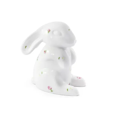 Picture Decorative porcelain hare decorated with a rose motif - Leander