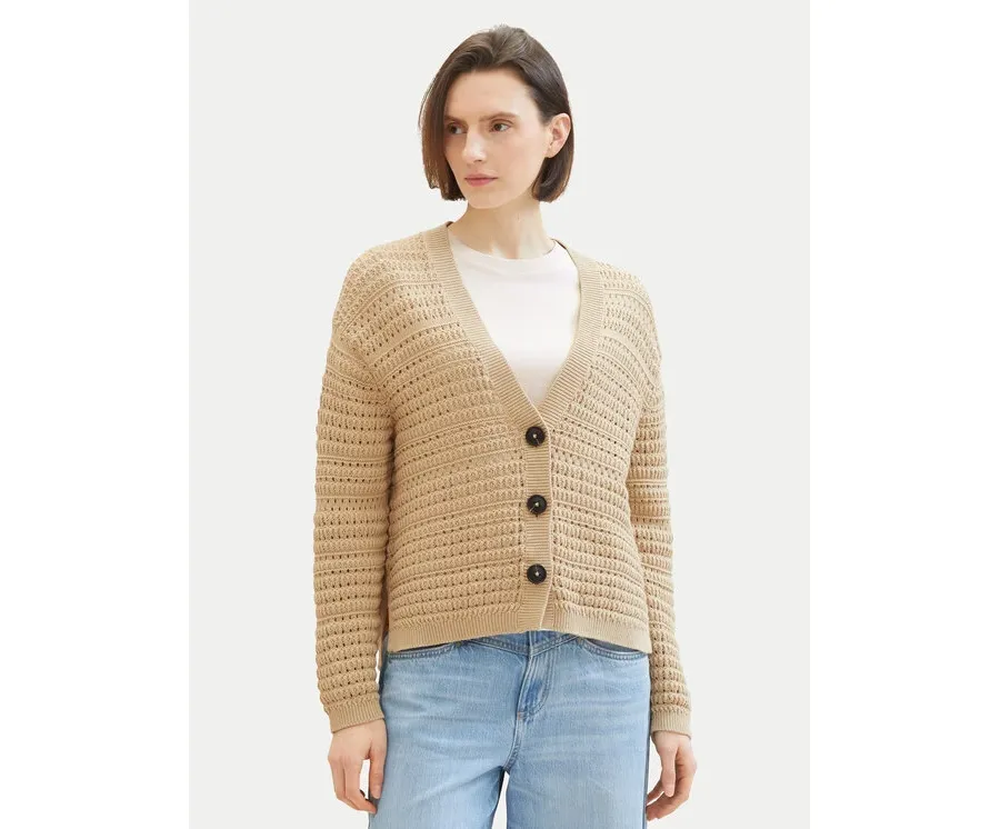 obrazek 1 Tom Tailor Kardigan 1041213 Beżowy Loose Fit