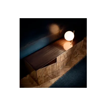 Zdjęcie Oryginalny, 3-Drzwiowy Włoski Kredens z Drewna Dębowego do Salonu - Bamax