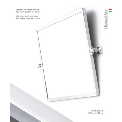 Zdjęcie Piękne naścienne lustro z mosiądzu krome z elementami Swarovskiego - Il Paralume Marina