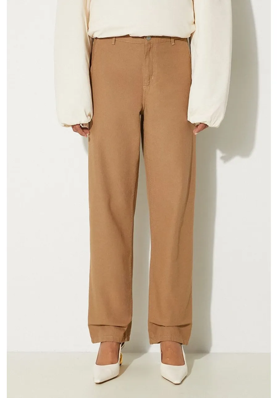 obrazek 1 Carhartt WIP spodnie bawełniane Pierce Pant Straight kolor beżowy proste high waist I032966.2FS02