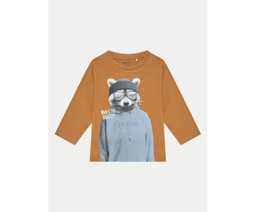 obrazek 1 NAME IT Bluzka 13233694 Brązowy Relaxed Fit