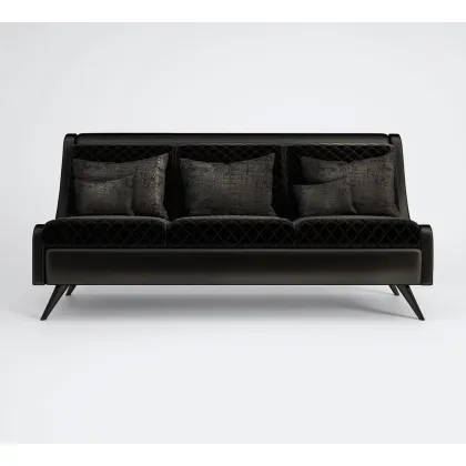 Zdjęcie Czarna ekskluzywna sofa do salonu – Muranti