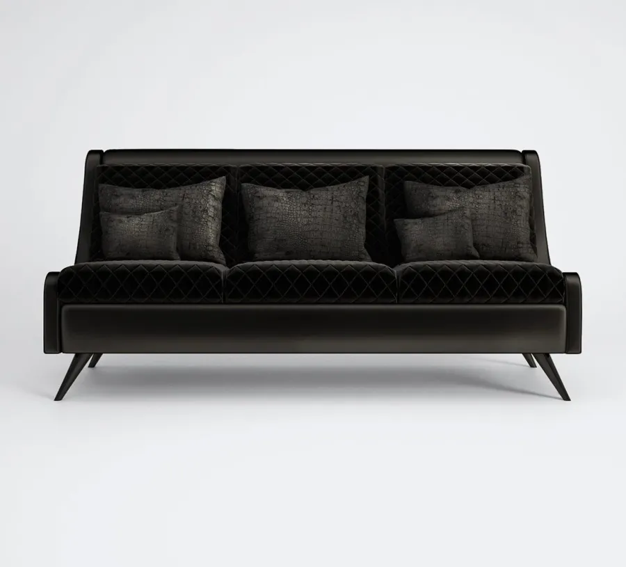 obrazek 1 Czarna ekskluzywna sofa do salonu – Muranti