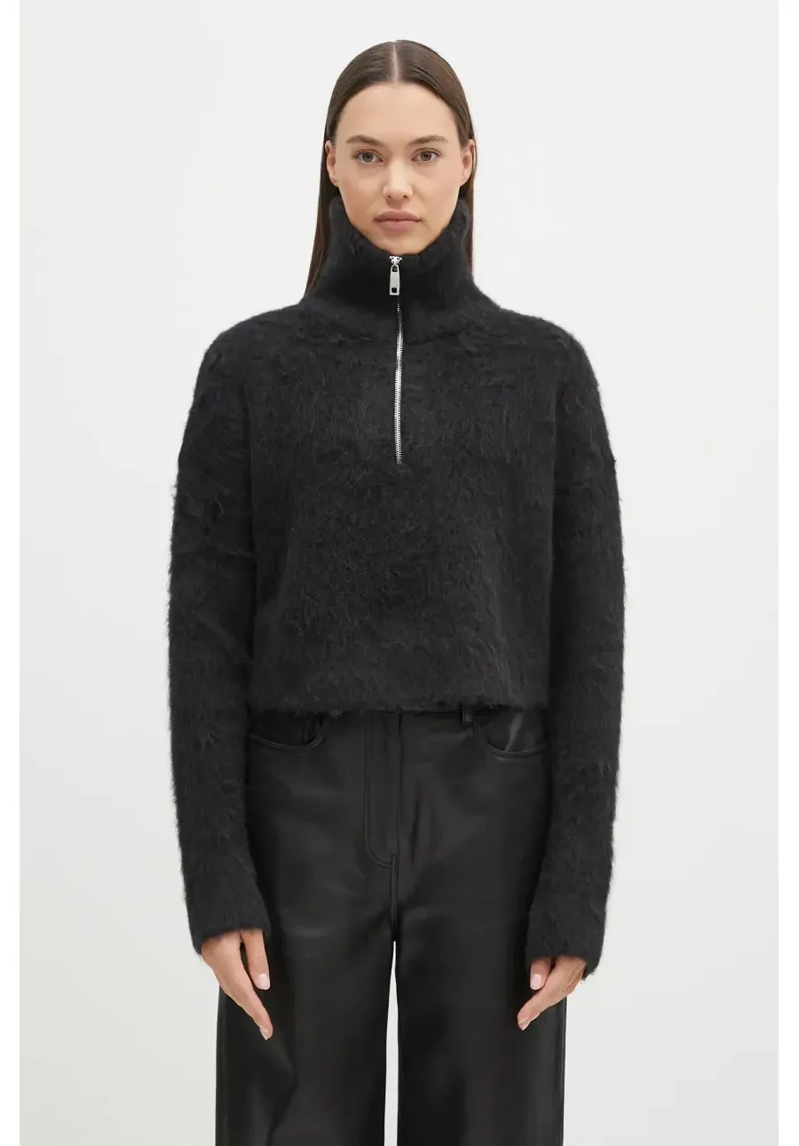obrazek 1 Sportmax sweter wełniany Falcone damski kolor czarny ciepły z półgolfem 2422366172600