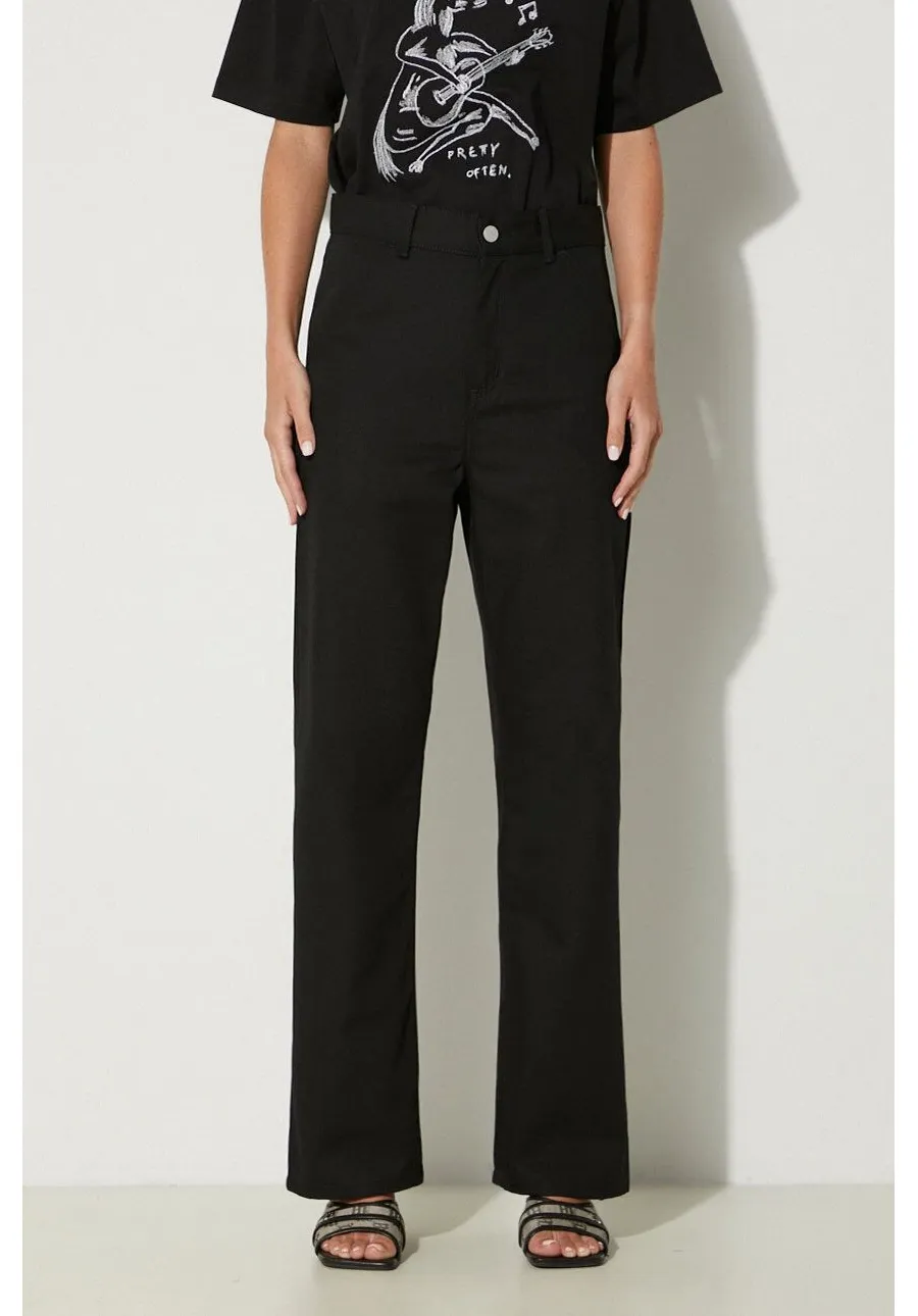 obrazek 1 Carhartt WIP spodnie Simple Pant damskie kolor czarny proste high waist I033141.8901