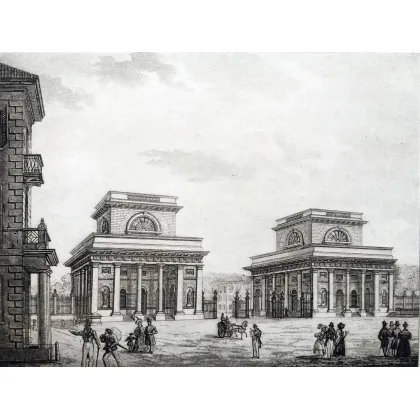 Zdjęcie Porta Orientale Barrier 1840, akwatinta autorstwa anonimowego artysty