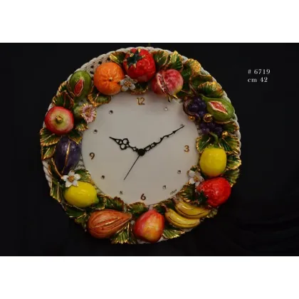 Zdjęcie Dekoracyjny zegar ścienny z ceramiki