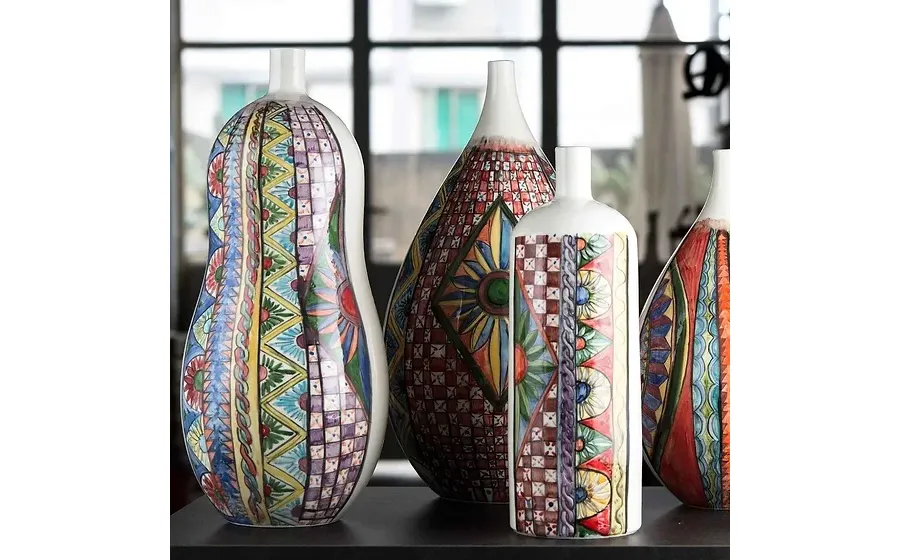 obrazek 3 Stylowy ceramiczny wazon w kształcie butelki