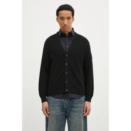 Zdjęcie C.P. Company kardigan wełniany Knitwear Cardigan In Re-Wool kolor czarny 17CMKN253A006595A