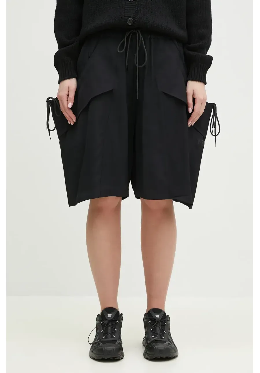 obrazek 1 Y-3 szorty Rayon Twill Shorts damskie kolor czarny gładkie high waist JD1764