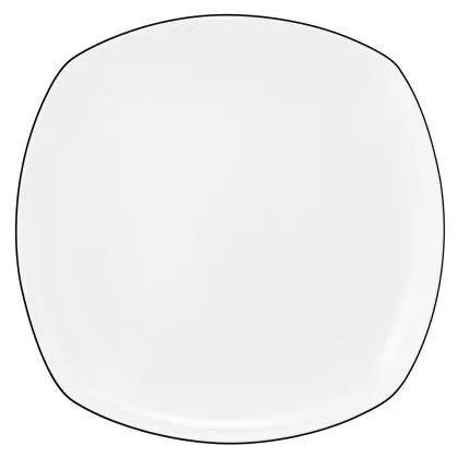 Zdjęcie Kwadratowy porcelanowy talerz obiadowy 26 cm w stylu nowoczesnym - Seltmann Weiden
