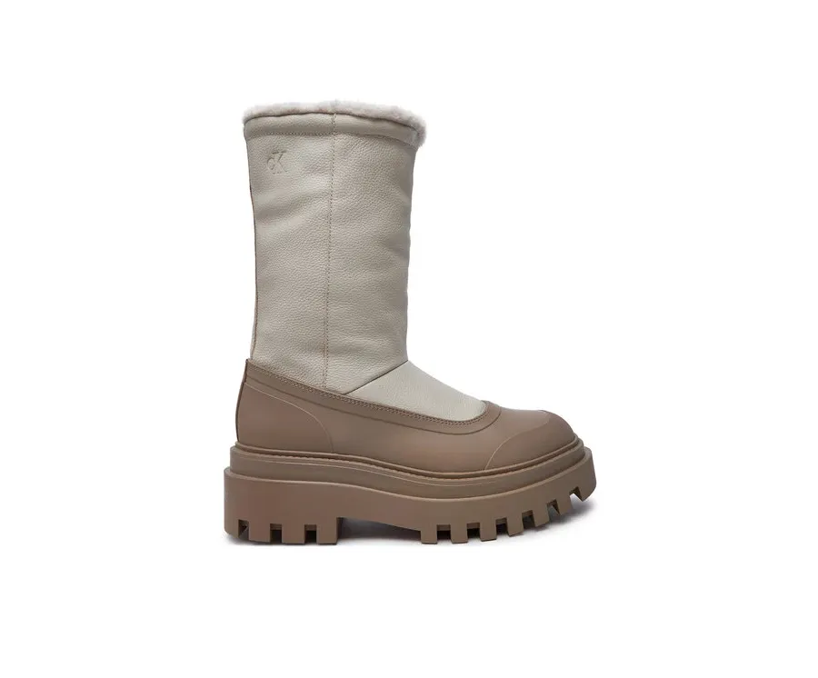 obrazek 1 Calvin Klein Jeans Śniegowce Flatform Chelsea Boot Padded YW0YW01558 Beżowy