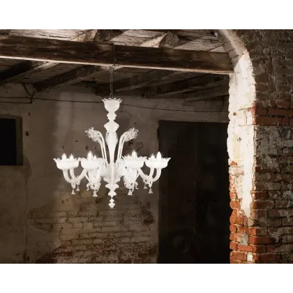 Zdjęcie Cudowny włoski szklany żyrandol wykonany ręcznie ze szkła murano