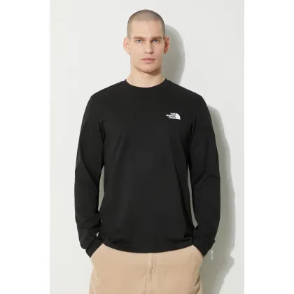 Zdjęcie The North Face longsleeve M L/S Simple Dome Tee męski kolor czarny z nadrukiem NF0A87QNJK31