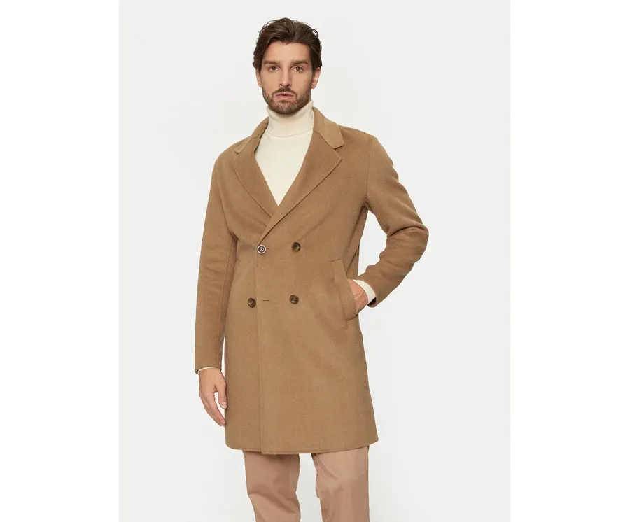 obrazek 1 Guess Płaszcz wełniany M4BL47 WGJU2 Beżowy Regular Fit